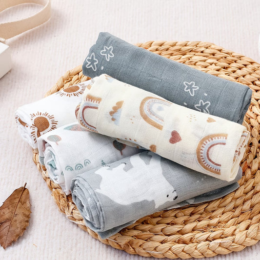 5pcs/Set Muslin Baby Blanket