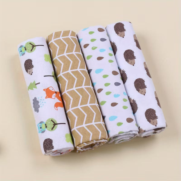 4pcs Cotton Flannel Swaddle Blankets